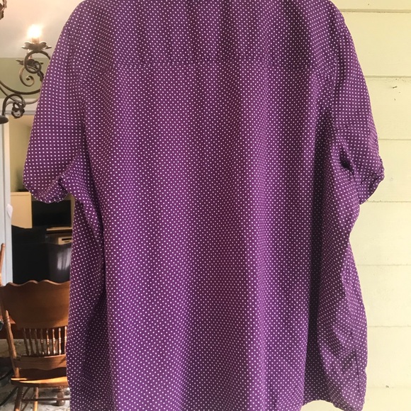 Purple polka dot button down shirt. - Picture 2 of 3